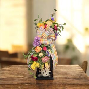 Large Spring and Summer Lantern Topper, Large Lantern Swag, Floral Lantern Swag